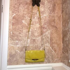 New York & Co. Faux Leather Kiwi Shoulder/Crossbody Purse with Silver Accents